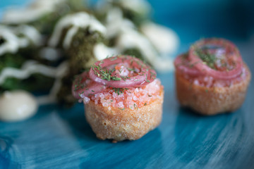 canape with baltic lumpfish roe