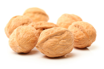 walnuts on a white background