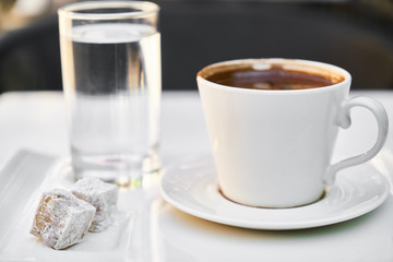 Delicious Turkish coffee on the table