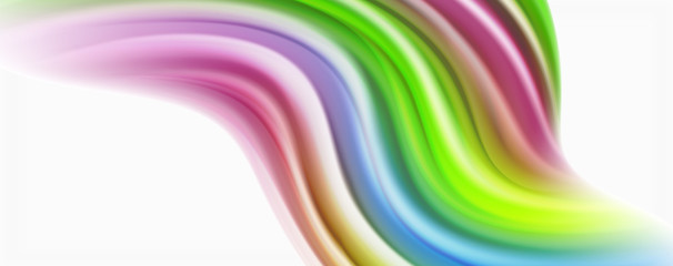 Modern Liquid color flow on white - colorful flow poster. Techno Wave Liquid shape in white color background. Design for your design project