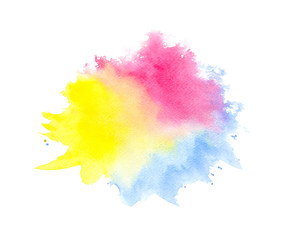 Abstract colorful watercolor on white background, Colorful watercolor splashing on the paper, Abstract painted illustration design decoration backgrounds banners