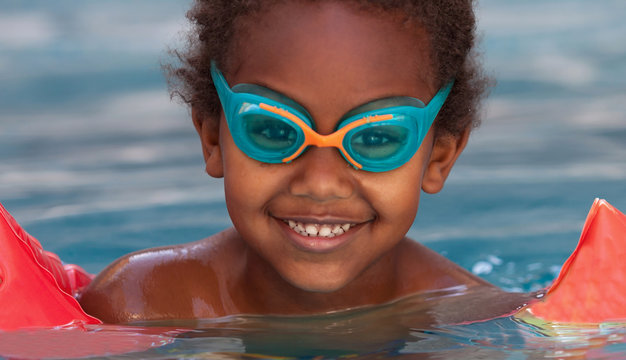 Little African Child In The Pool