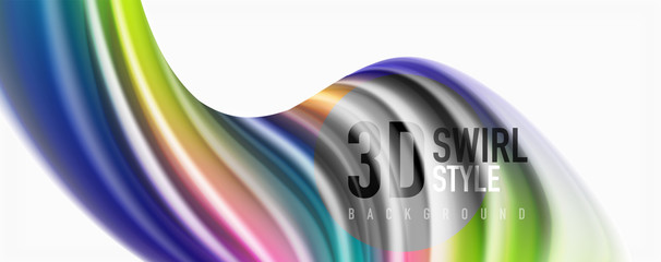Color flowing waves, liquid conceptual abstract background