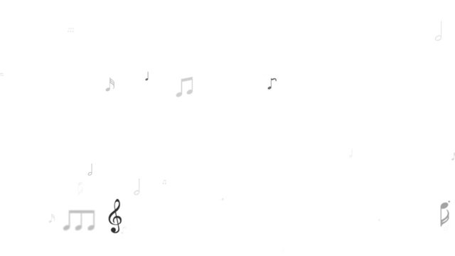 Smooth 2d fx animation of music notes background for music lovers