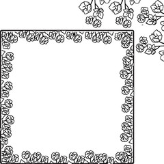 Vector illustration decoration greeting card with elegant flowwer frame