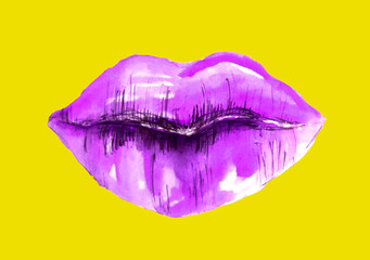 illustration card lips fashion color