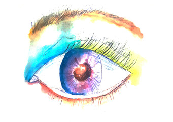 eye card illustration bright color
