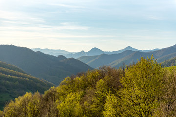 Picos de Europa mountains next to Fuente De village Cantabria Spain
