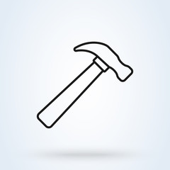 Hammer Simple line art vector modern icon design illustration.