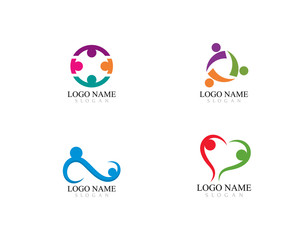 Adoption and community care Logo template vector  icon 
