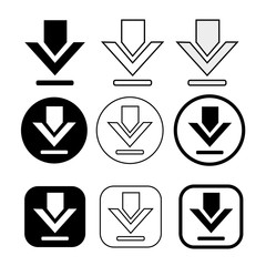 set of simple sign download icon