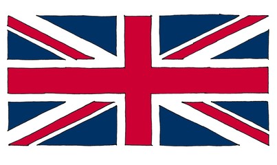 hand drawn flag of the United Kingdom (UK) aka Union Jack