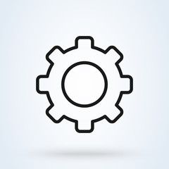 Gear setting. Line art Simple vector modern icon design illustration.