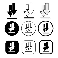 set of simple sign download icon