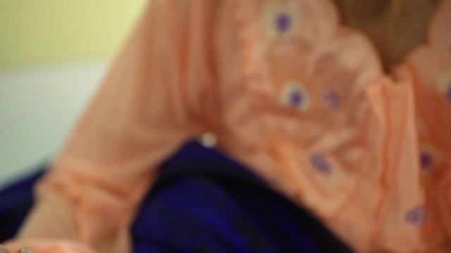 Old age health problems, old lady with a cannula in a hospital, close up shot