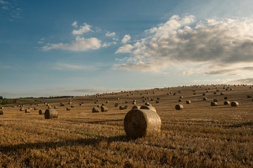 Straw bales are the beautiful scenery