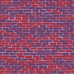 Seamless pattern with brick wall. Each color on a separate layer.