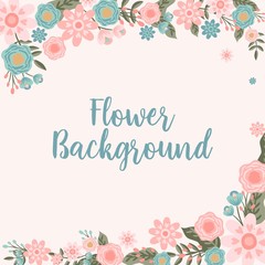 Hand drawn Flower Border Background - Vector Illustration