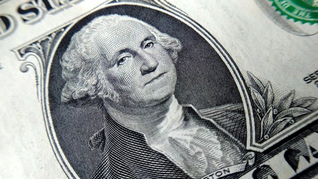 Image George Washington for 1 dollar bill. Macro view.