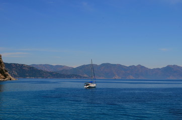 Fototapeta premium Cruise on the ship on the amazing Aegean Sea