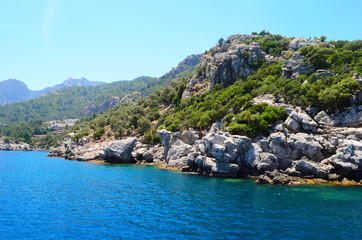 Fototapeta premium Cruise on the ship on the amazing Aegean Sea