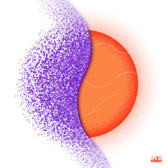 Circle shatter effect. Banner Explosion Simulation. Explode and destruction. Illustration isolated on white background. Eps10 Vector illustration