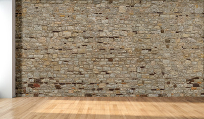 large luxury modern bright interiors empty room plant and windows illustration 3D rendering computer generated image not photos and not private property