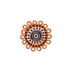 Aboriginal art dots painting icon logo design vector template