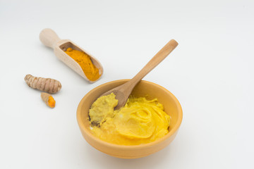 turmeric mask isolated