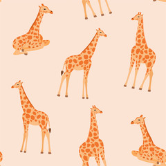 Trendy giraffe pattern. Vector seamless texture.