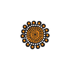 Fototapeta premium Aboriginal art dots painting icon logo design vector template
