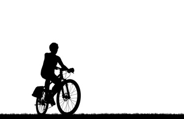 Cycling Silhouette on white background