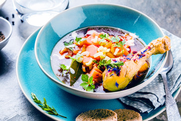 soup with chicken and vegetables