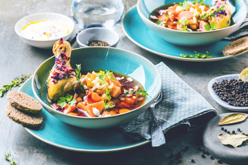 soup with chicken and vegetables