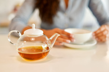 Woman drinking tea, tea time