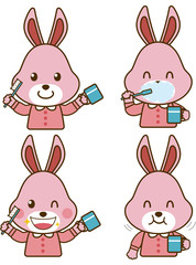 歯磨きをする動物