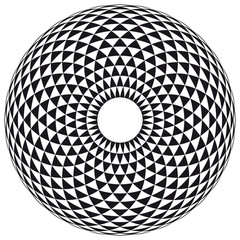 Vector Indian geometric black mandala. Isolated on white background.