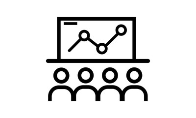 Development training classroom icon line symbol. Isolated vector illustration of training classroom icon and seminar sign concept for your web site mobile app logo UI design. - Vector 