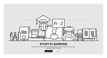 STUDY & LEARNING BANNER CONCEPT