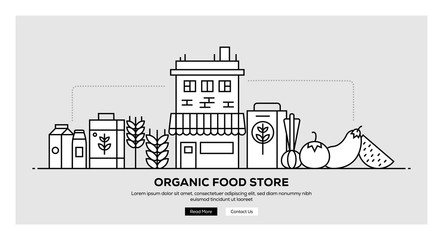 Fototapeta premium ORGANIC FOOD STORE BANNER CONCEPT