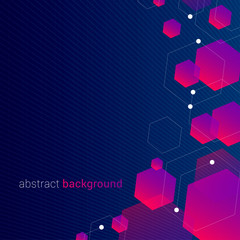 ШаблAbstract background with hexagon design. Minimal geometric vector background.  Colorful gradient posters for use as a web and application design, banners, posters, advertising and more