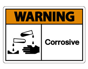 Warning Corrosive Symbol Sign Isolate On White Background,Vector Illustration