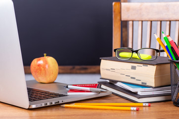Classroom Desk With School Items