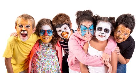 Kids with animal face-paint