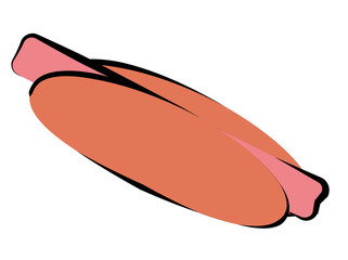 Hotdog on a white background. Simple illustration, fast food.