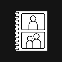 Photo album vector icon on white background.