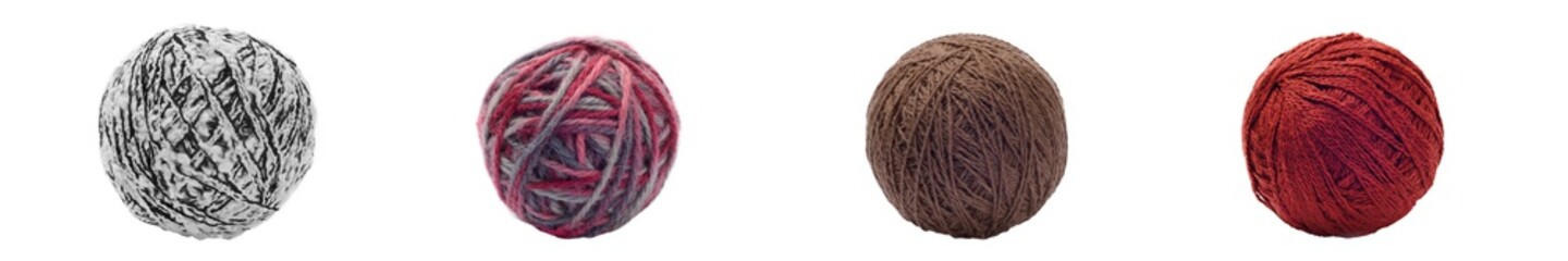 Yarn Balls Set. Isolated on White Background.