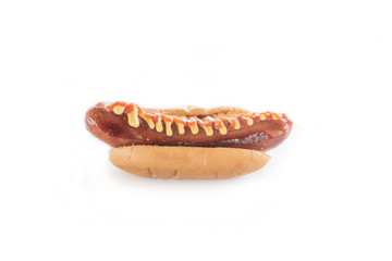 hot dog on white background