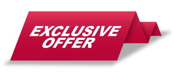 red vector banner exclusive offer
