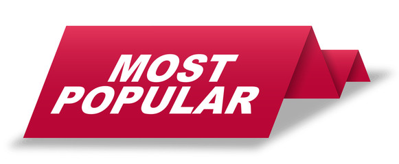 red vector banner most popular